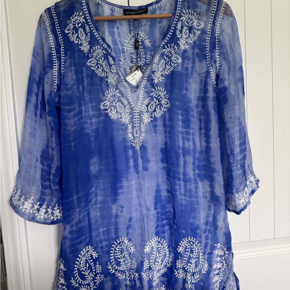 NWT Blue Tie Dye Tunic